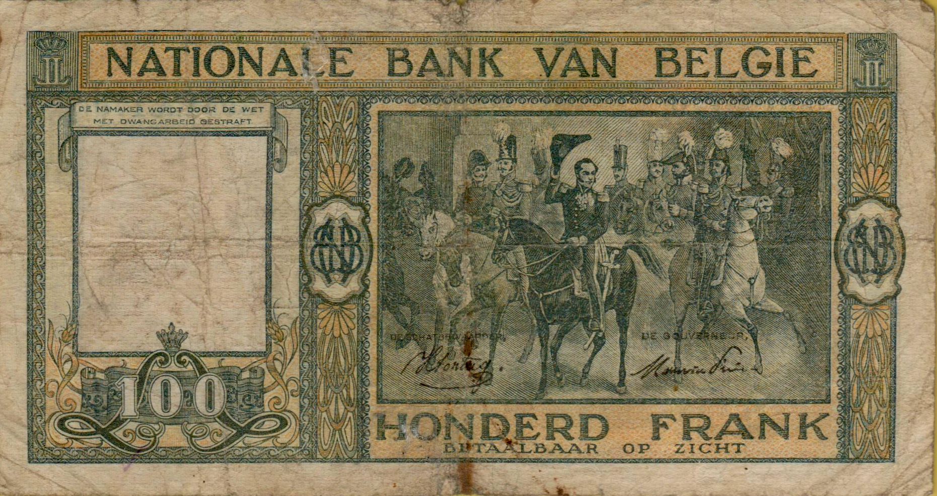 Belgium 100 1946 VF P-126/1